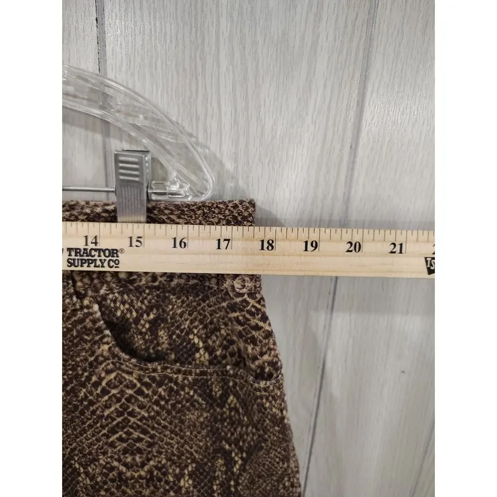 Women's Chaps Snakeskin Print Skirt Size 14 Festival Y2K '90s Casual